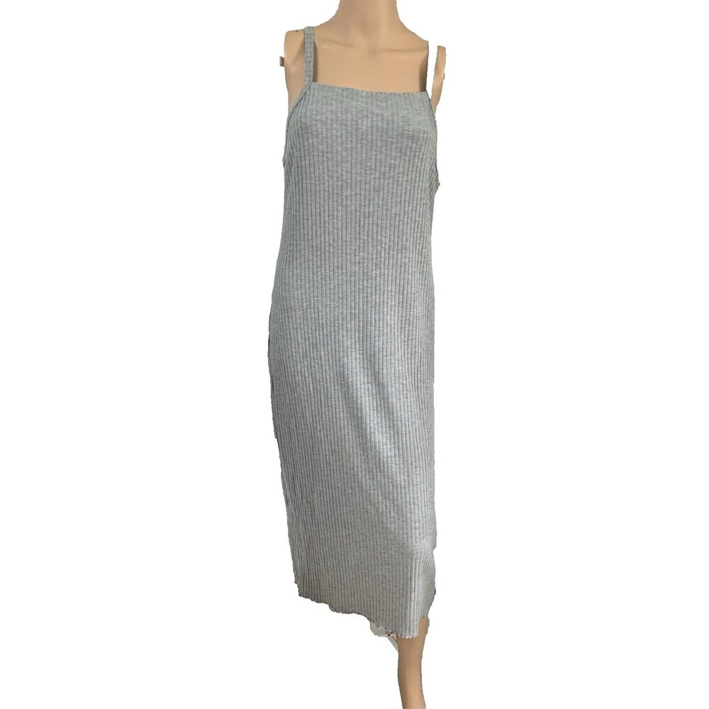 NWT Nordstrom BP. Women's XL Gray Rib Knit Midi Dress Tank Top Style
